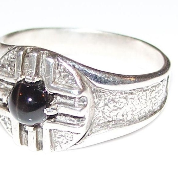 MEDICINE WHEEL Ring .925 Sterling Silver w/ genuine Star Diopside made in USA - Picture 7 of 14